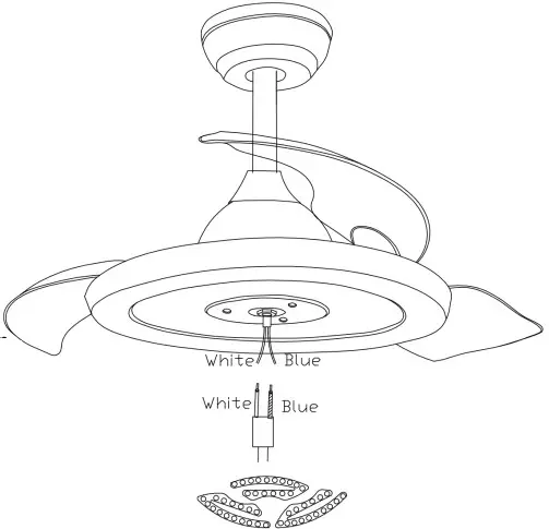 Bella Depot badt1304_2 Retractable Ceiling Fan - Light Kit