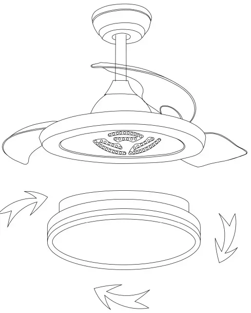 Bella Depot badt1304_2 Retractable Ceiling Fan -Shade