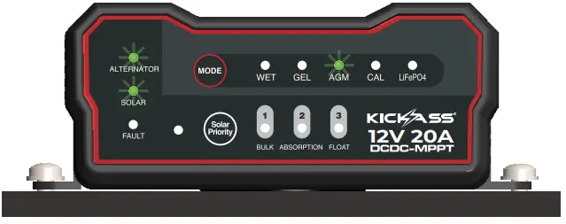 KICKASS KADCDC20A 40A DCDC Charger and 8M Heavy Duty DCDC Wiring Kit - CHARGING LIGHTS 4