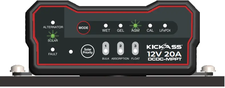 KICKASS KADCDC20A 40A DCDC Charger and 8M Heavy Duty DCDC Wiring Kit - CHARGING LIGHTS 6