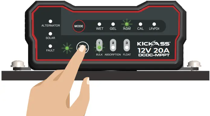 KICKASS KADCDC20A 40A DCDC Charger and 8M Heavy Duty DCDC Wiring Kit - CHARGING LIGHTS 7