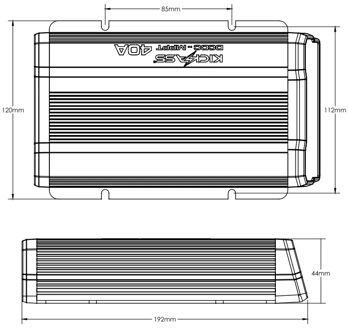 KICKASS KADCDC20A 40A DCDC Charger and 8M Heavy Duty DCDC Wiring Kit - DIMENSIONS 2