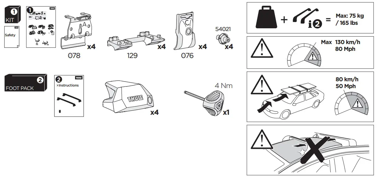 THULE Kit 186133 Evo Flush Rail - Fig