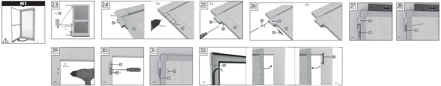LIVARNO 407997 QA734 Aluminium Door Insect Screen - fig 4