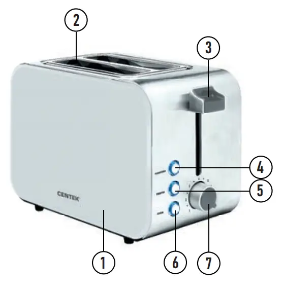 CENTEK CT-1422 Toaster - overview