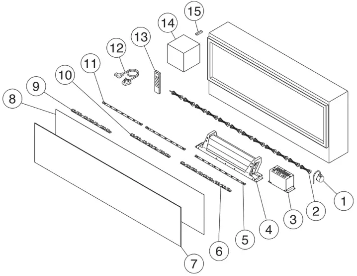 GAZCO 219 089 Radiance LED Electric Fire Range - PARTS LIST