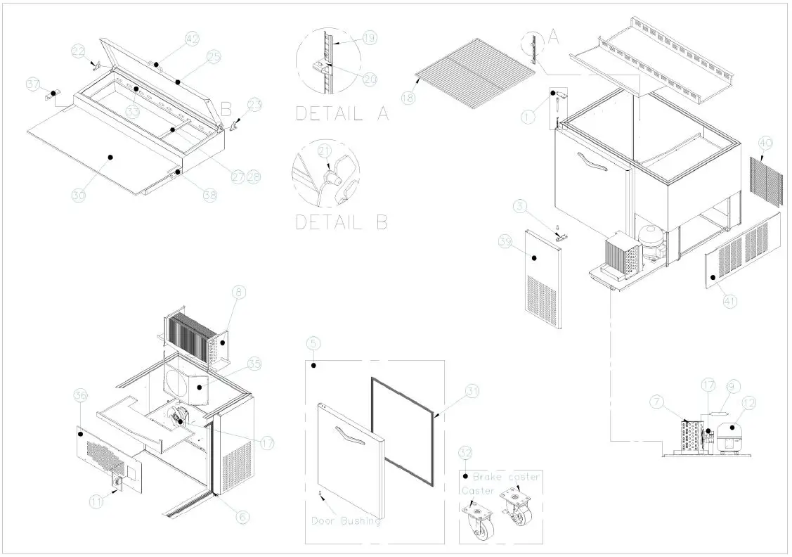 KOOL-IT-KPT-44-1-44-Inch-Refrigerated-Pizza-Prep-Table-FIG-1