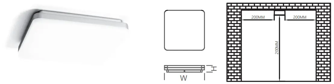 HALCYON Slice Square III 18 400mm Slice Square Dimmable Select 3K-4K Dual Wattage