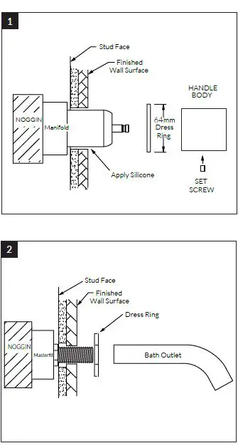 SUSSEX RWBMS150RH Wall Basin Mixer System Dress Kit Owner's Manual-fig-1