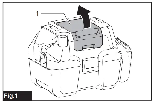 makita XCV11 Cordless Portable Vacuum Cleaner - Battery cover