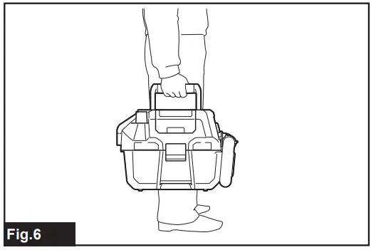 makita XCV11 Cordless Portable Vacuum Cleaner - Carriage handle