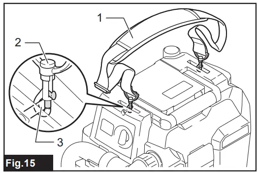 makita XCV11 Cordless Portable Vacuum Cleaner - Shoulder strap