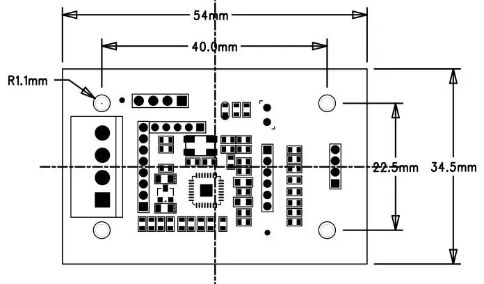 XINHAILIN XHL ARFID Contactless Card Reader Module - Installation dimensions