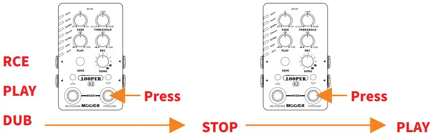 MOOER X2 Stereo Looper Pedal - Operation 2