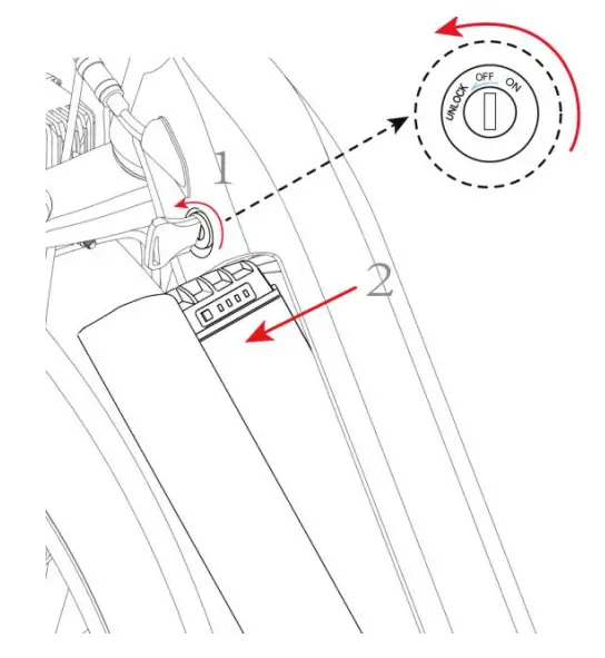 To unlock and Remove the Battery