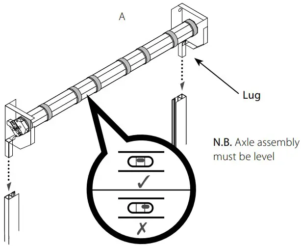 FIX GUIDE RAILS & AXLE ASSEMBLY