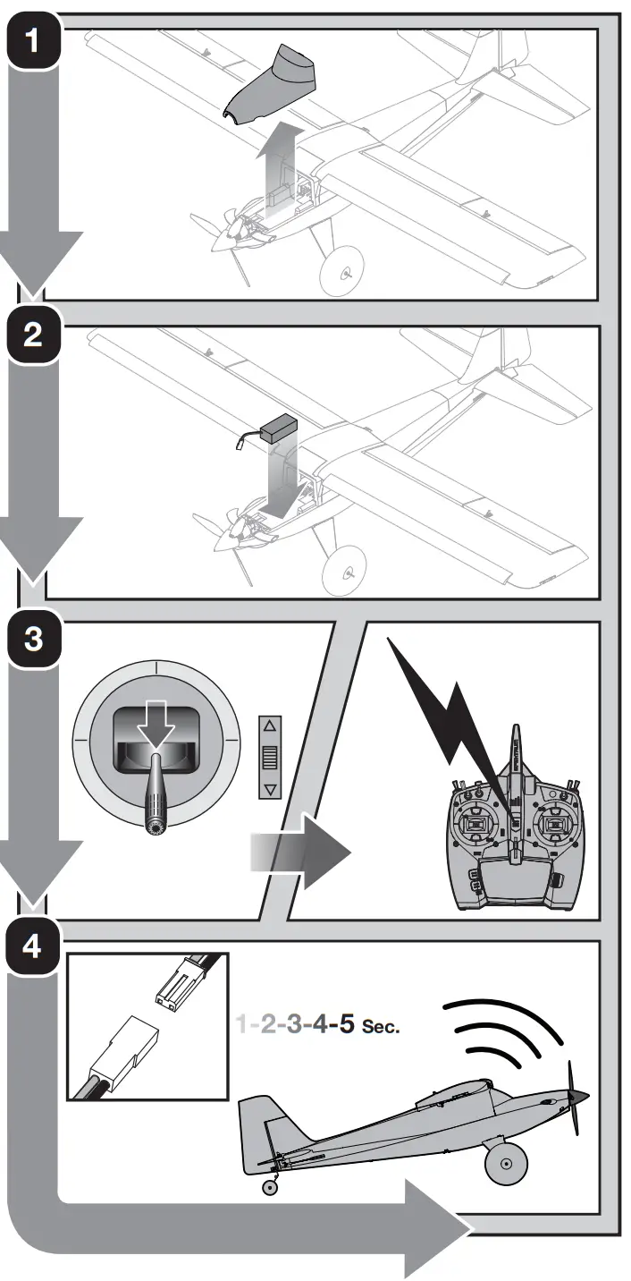 E flite EFLU8950 Turbo Timber Evolution - Battery Installation