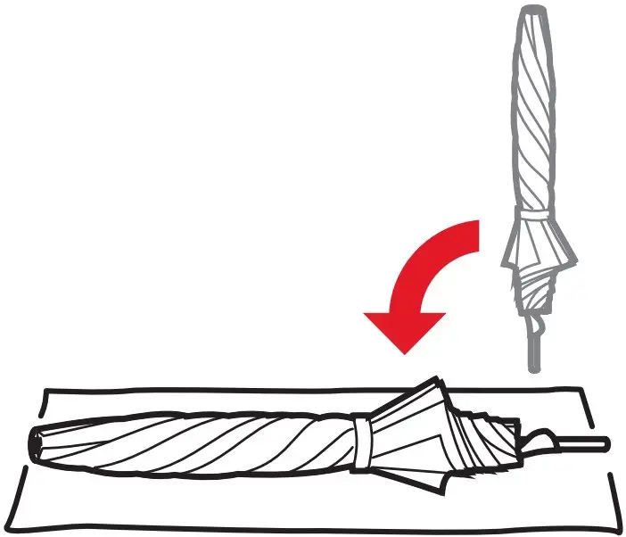 Placing the parasol down