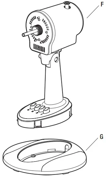 HAMPTON BAY TX-1204D 12 Inch Table Fan - Attaching the Base