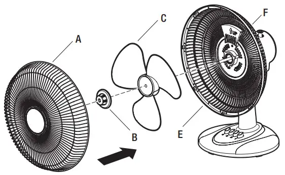 HAMPTON BAY TX-1204D 12 Inch Table Fan - Front Guard