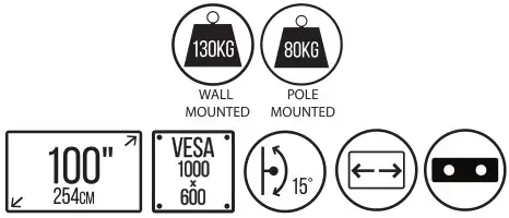 B-TECH BT9910 XL Heavy Duty Universal Flat Screen Wall Mount with Tilt - Features