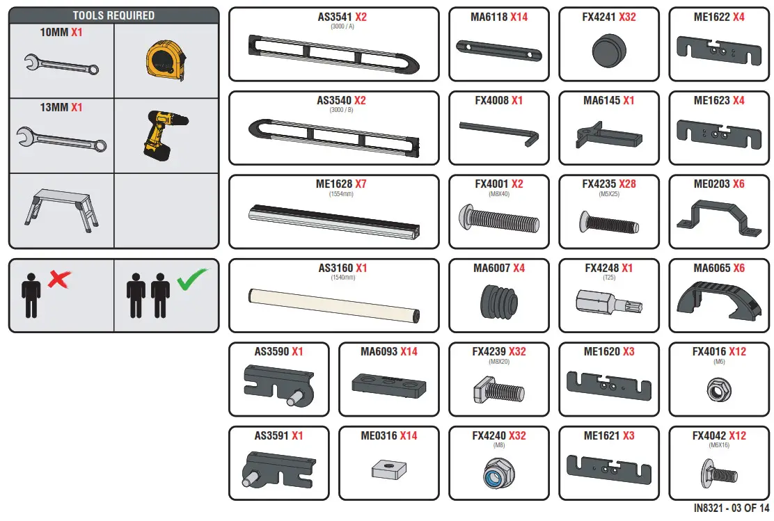 VAN GUARD IN8321 ULTI Rack+ Roof Rack - CORRECT