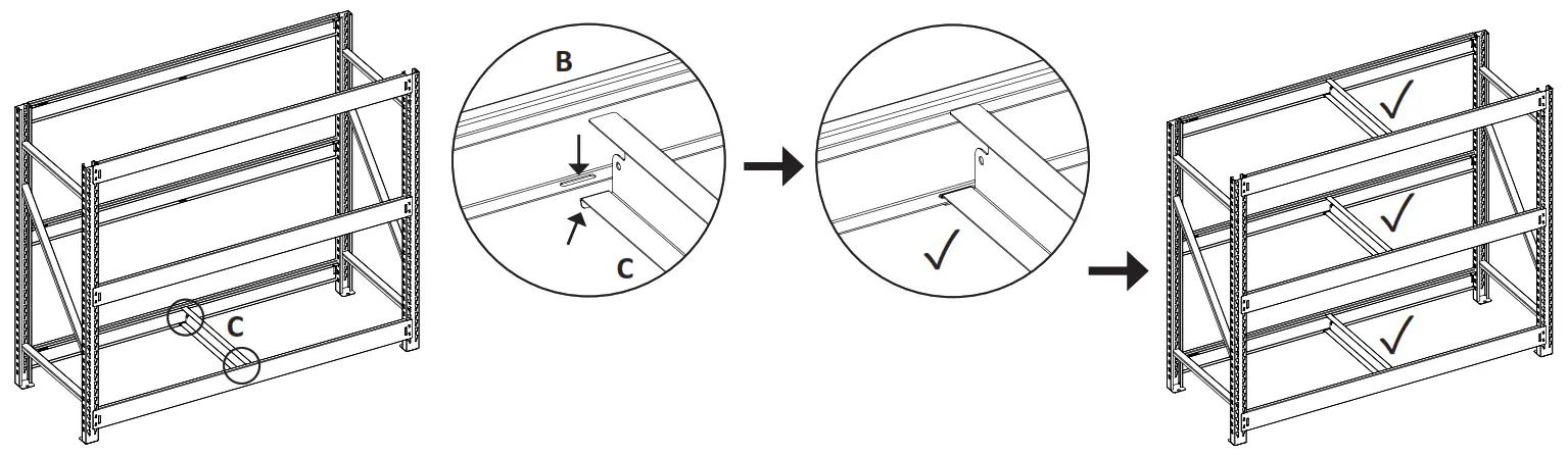 HUSKY N2W652454W3B 3 Tier Industrial Duty Steel Freestanding Garage Storage Shelving Unit - Assembly 2