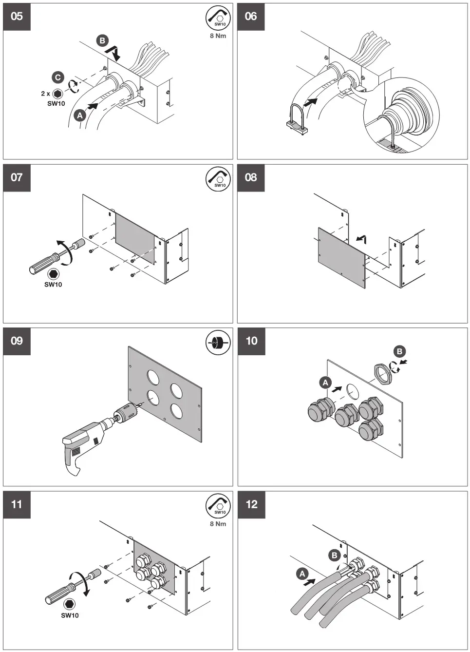 Hager DE BG5 Tap-Off Box Size 4 or 5 For MCCB - Assembly Fig 5-12