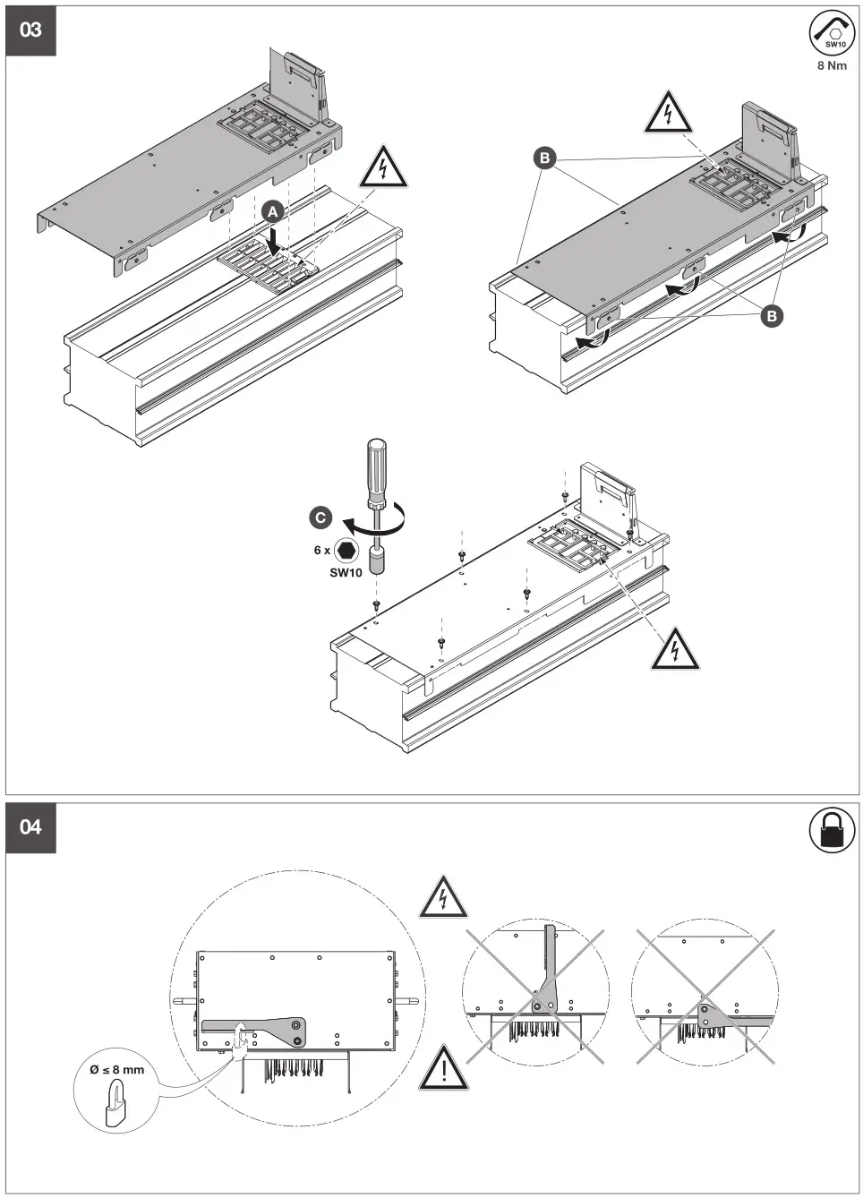 Hager DE BG5 Tap-Off Box Size 4 or 5 For MCCB - Fig 3-4