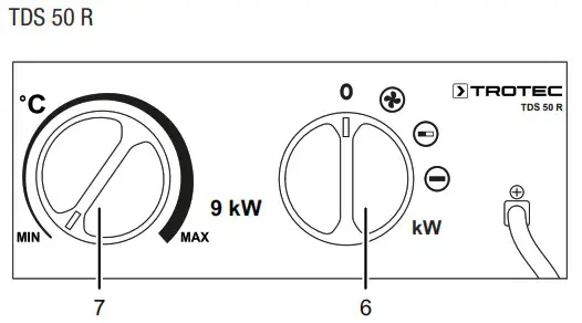 TROTEC TDS 20R TDS 30R TDS 50R Electric Fan Heater - Operation 2