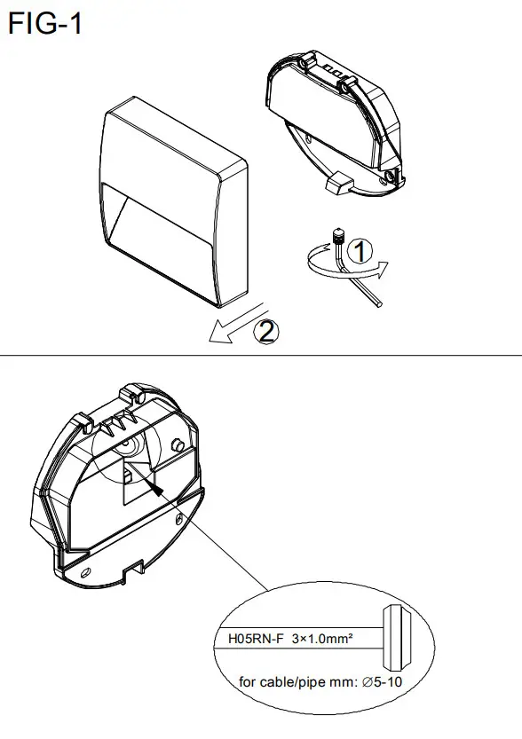 HALCYON EX914 B34 Exterior 4W Low Glare Wall Eyelid Light - Parts 1