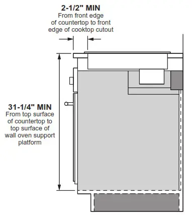 GE Profile PP7030DJ 30 Inch Built In Knob Control Electric Cooktop - INSTALLATION ABOVE A WALL OVEN INSTALLATION ABOVE A WALL OVEN
