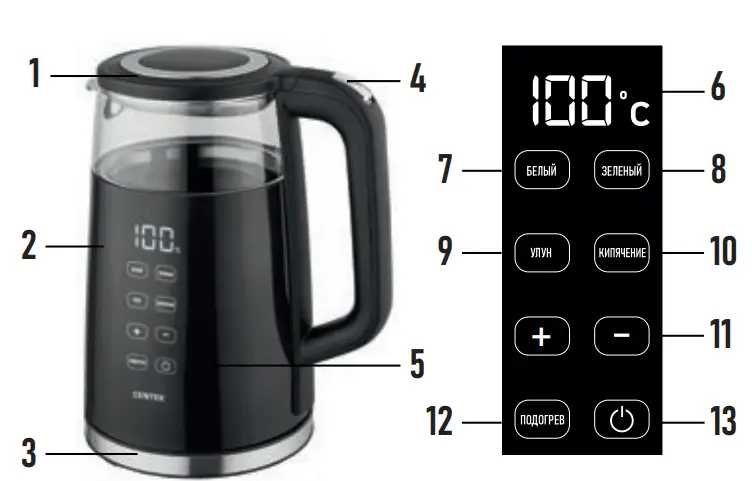 CENTEK CT-0039 Electric Kettle - overview
