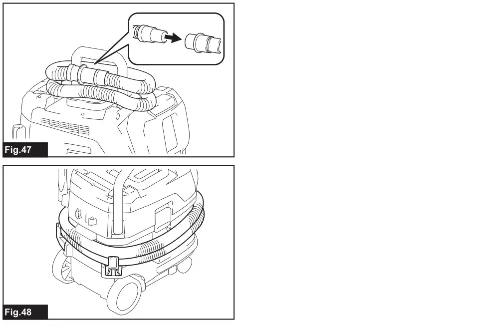 makita VC007GL Cordless Vacuum Cleaner - Fig. 47 to 48