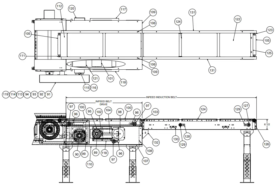 HYTROL ProSort 100 Elite High Speed Sortation Conveyor - Parts Drawing 13