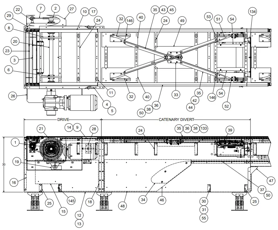 HYTROL ProSort 100 Elite High Speed Sortation Conveyor - Parts Drawing 14
