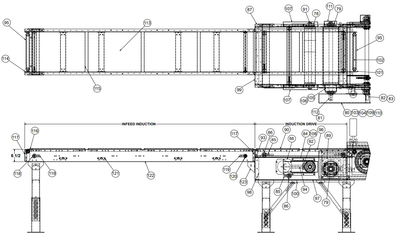 HYTROL ProSort 100 Elite High Speed Sortation Conveyor - Parts Drawing 3