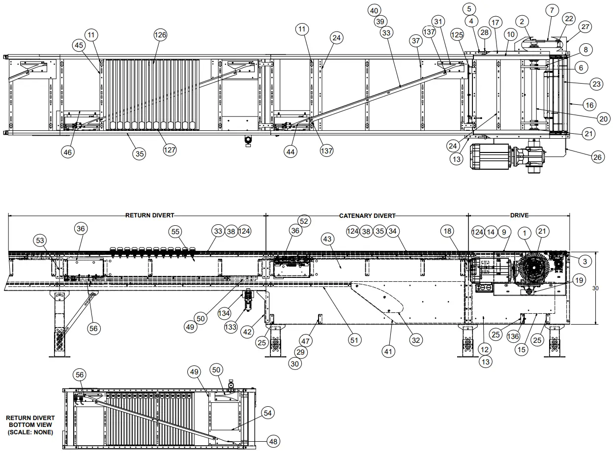HYTROL ProSort 100 Elite High Speed Sortation Conveyor - Parts Drawing 5