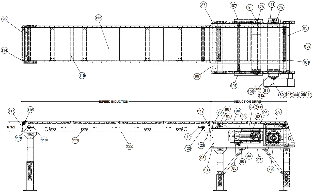 HYTROL ProSort 100 Elite High Speed Sortation Conveyor - Parts Drawing 7