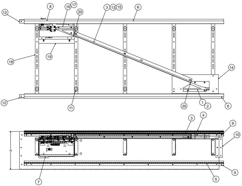 HYTROL ProSort 100 Elite High Speed Sortation Conveyor - Parts Drawing 9