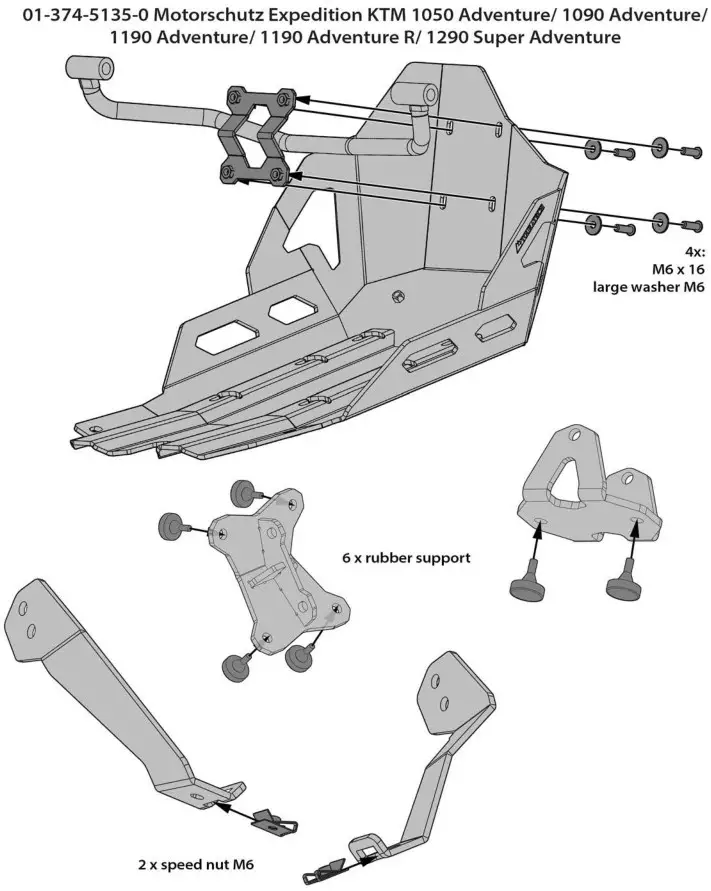 TOURATECH 09-374-5135-0 Motorschutz Expedition KTM - Mounting instructions 1