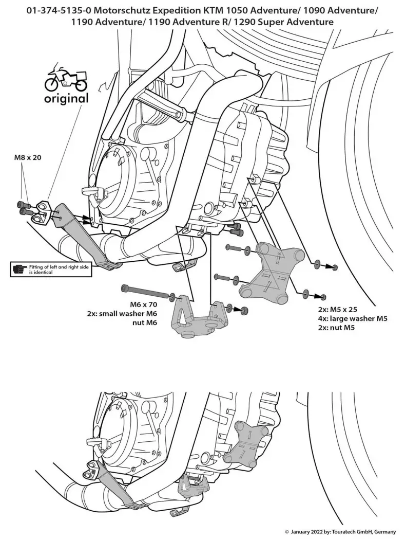 TOURATECH 09-374-5135-0 Motorschutz Expedition KTM - Mounting instructions 2
