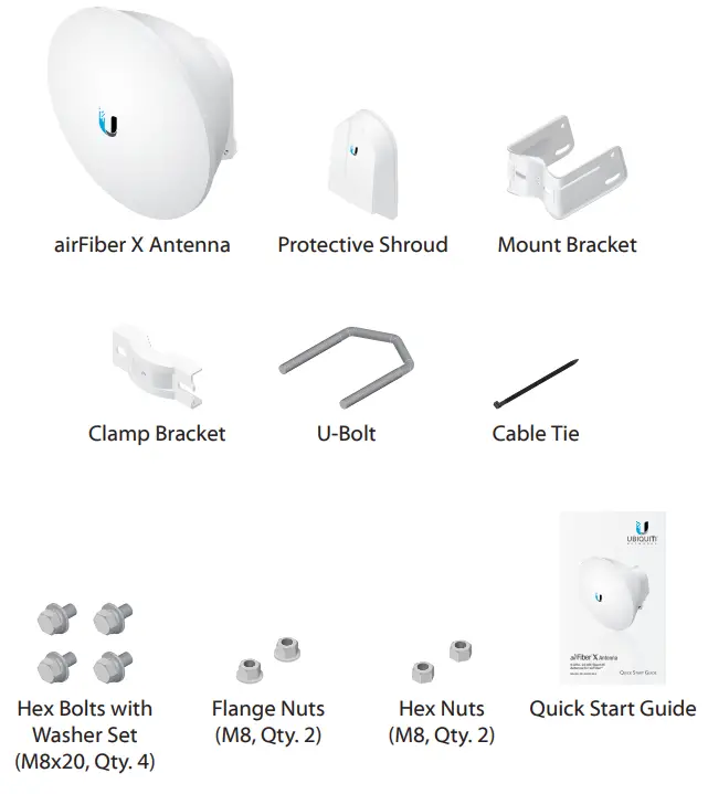 UBIQUITI NETWORKS AF 5G23 S45 airFiber X Antenna - Package Contents