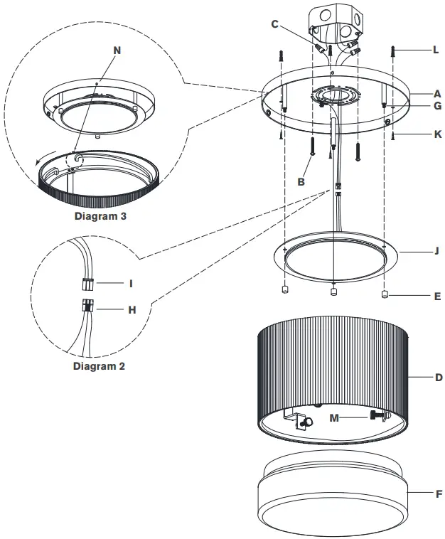 VISUAL COMFORT TOB 4355 Ace Flush Mount A1