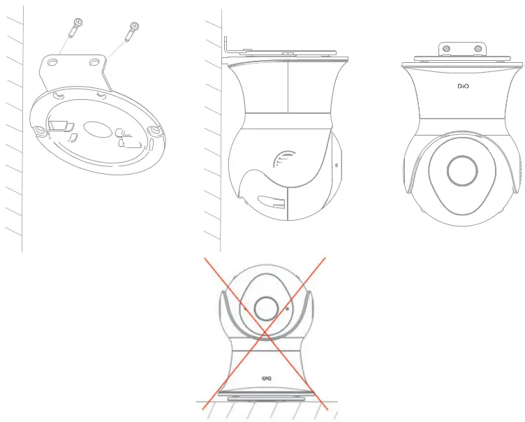 DIOCAM RE01 v2 Wifi Camera - vertical wall