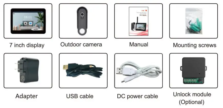 tuya TL-AH708 Touch Screen HD Wireless Video Door Phone - Fig2