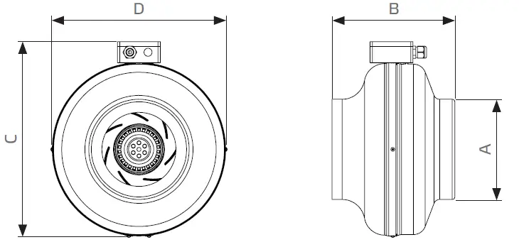 ruck VENTILATOREN RS...EC Inline Tube Fan RS EC Motor 460m³-h Diameter 2