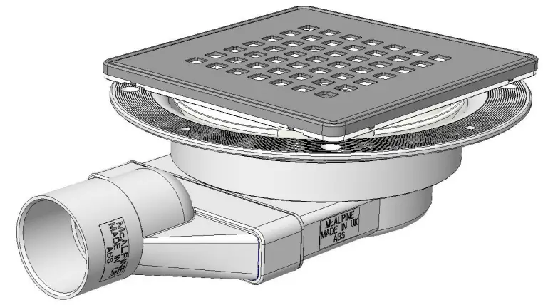 MCALPINE VSG52SL-T6SQ-X Slimline Floor Gully with Non Return Valve -