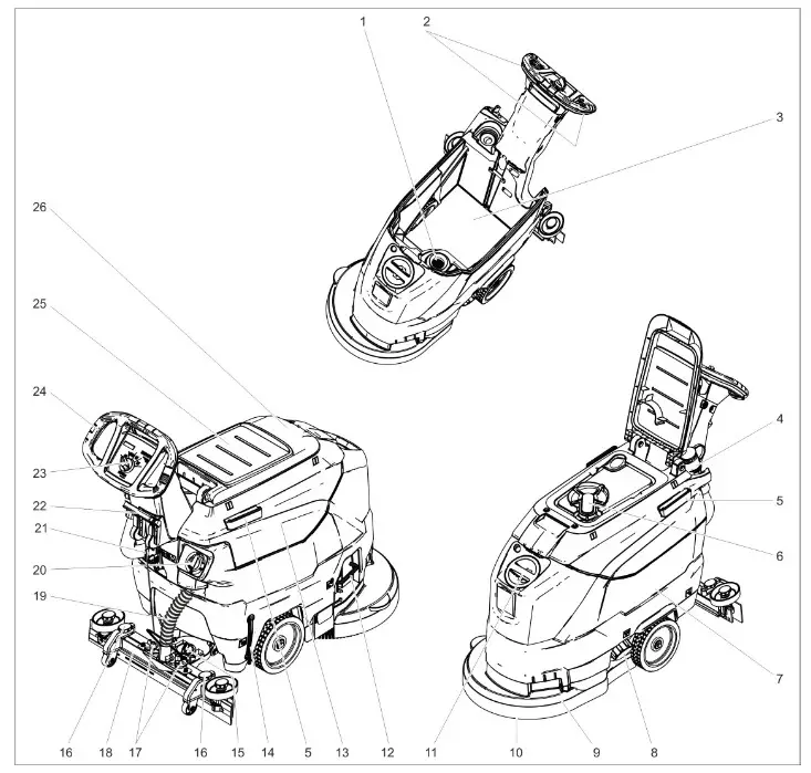 K RCHER BTA-5738794-000-02 Scrubber Dryer - Functional Elements