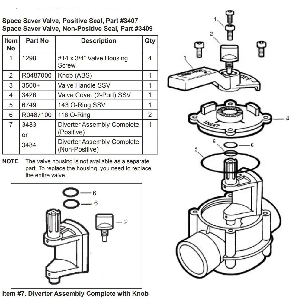 Jandy Pro Series Two Port Space Saver Valve Instruction Manual - MAINTENANCE